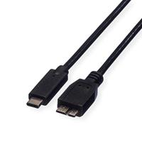 ROLINE USB 3.2 Gen 1 kabel, C-Micro B, ST/ST, zwart, 1 m