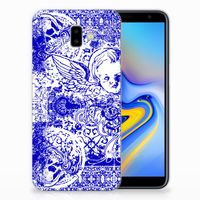 Silicone Back Case Samsung Galaxy J6 Plus (2018) Angel Skull Blauw - thumbnail