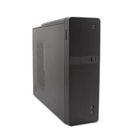 CoolBox T310 Micro ATX Slim PC-behuizing met 300SBZ-bron, USB-C, USB 3.0 en SD-kaartlezer aan de voorkant, ondersteunt low-profile grafische kaart, converteerbaar: verticaal of horizontaal, zwart