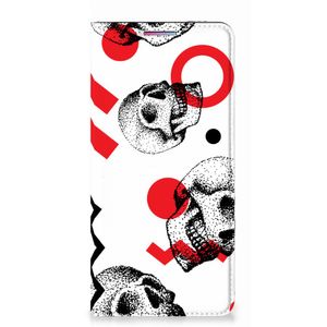 Mobiel BookCase Motorola Moto G60s Skull Red