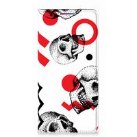 Mobiel BookCase Motorola Moto G60s Skull Red - thumbnail