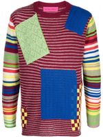 The Elder Statesman pull à design patchwork - Rouge