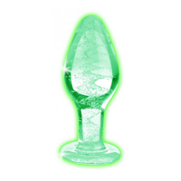 XR Brands Glow-In-The-Dark - Glass Butt Plug - Large - thumbnail