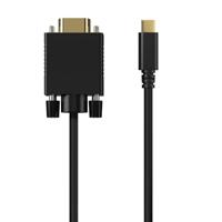 AISENS - A109-0693 - USB-C naar VGA-converterkabel, USB-C/M-Hdb15/M, zwart, 1,8 m