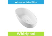 Wiesbaden Vrijstaande Whirlpool Ellips 180x90x58 cm Luchtsysteem Met RVS Jets Wit - thumbnail