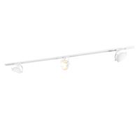 QAZQA - Modern 1-fase railsysteem met 3 spots wit verstelbaar - Magnax | Slaapkamer | Keuken - Staal Langwerpig - E14 Geschikt voor LED - Max. 3 x 40 Watt