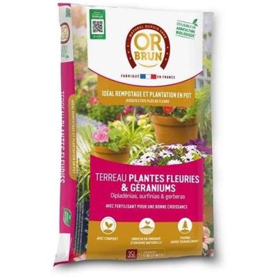 Grond voor bloeiende planten en geraniums - OF BRUIN - OBRTGER35N - 35 L