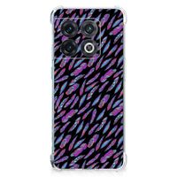 OnePlus 10 Pro Doorzichtige Silicone Hoesje Feathers Color