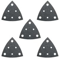 FEIN schuurpapier korrel 180, randlengte 80 mm, VE 5 st., voor het universele gebruik op bijna alle materialen. Geperforeerd, klitsnelbevestiging