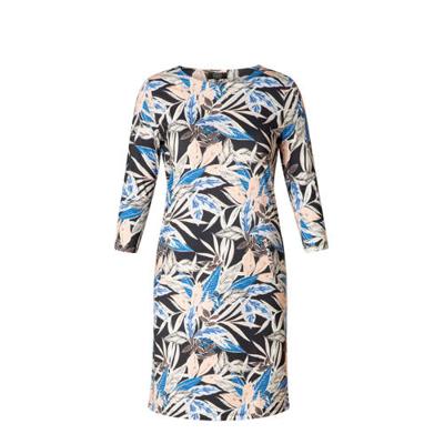 ES&SY jurk Ryanne met all over print blauw