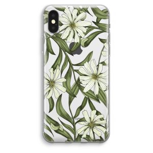 Wit bloemenpatroon: iPhone XS Max Transparant Hoesje