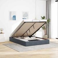 vidaXL Ottoman bedframe zonder matras 140x200 cm fluweel donkergrijs, bedframe, ottoman bedframe, bedframe met opbergruimte onder het bed