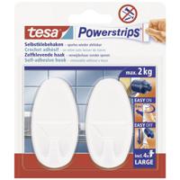 tesa POWERSTRIPS® Zelfklevende haak Large ovaal Wit Inhoud: 2 stuk(s)