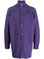 Yohji Yamamoto cardigan boutonné à col montant - Violet - thumbnail