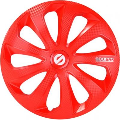 Sparco wieldoppen Sicilia 14 inch ABS rood set van 4 S Sparco wieldoppen Sicilia 14 inch ABS rood set van 4 S
