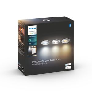 Philips Lighting Hue LED-inbouwlamp 871951434081700 Hue White Amb. Adore Deckenspots rund 3 flg. silber 350lm 3xinkl. Dimmschalter GU10 15 W