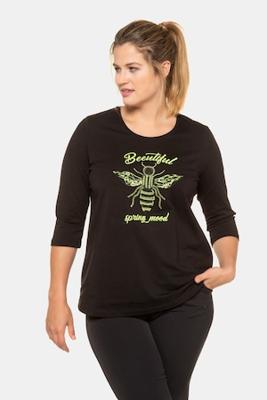 Ulla Popken Shirt, pailletten, ronde hals, 3/4 mouwen - Grote Maten Ulla Popken Shirt, pailletten, ronde hals, 3/4 mouwen - Grote Maten