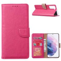 Samsung Galaxy S21 Ultra Book Cover Roze met Pasjeshouder