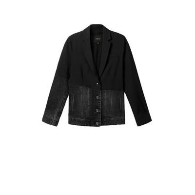 Desigual blazer zwart/grijs denim stonewashed Desigual blazer zwart/grijs denim stonewashed