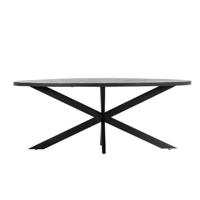 Giga Meubel - Eettafel Ovaal - Zwart - Visgraat - 200cm - Tafel Max - thumbnail