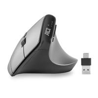 ACT Verticale muis, 2400 DPI, alleen rechtshandigen, ergonomische muis Anti RSI, draadloze muis Bluetooth 5.0 USB C en USB A - 2,4 GHz, tot 3 apparaten - AC5155