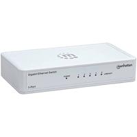 Manhattan Fast Ethernet Switch (kunststof behuizing, desktopformaat, IEEE 802.3az (Energy Efficient Ethernet)) wit 5-poort Gigabit Ethernet Switch wit