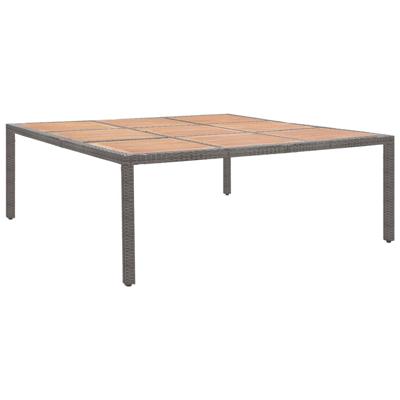 Vidaxl Tuintafel 200x200x74 Cm Poly Rattan En Acaciahout Grijs