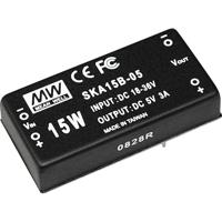 Mean Well SKA15A-12 DC/DC-converter 15 W Aantal uitgangen: 1 x Inhoud 1 stuk(s) - thumbnail