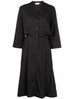 Agnona robe-chemise mi-longue à manches trois quarts - Noir - thumbnail