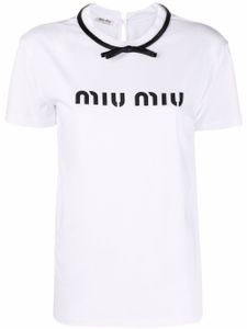 Miu Miu t-shirt à logo imprimé - Blanc