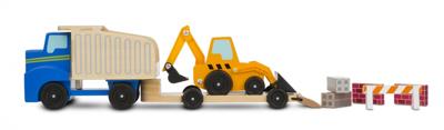 Melissa & Doug vrachtwagen en dieplader 6 delig Melissa & Doug vrachtwagen en dieplader 6 delig