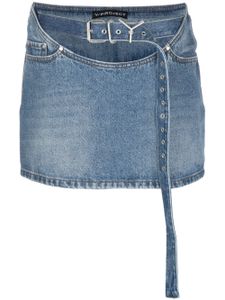 Y/Project minijupe en jean à taille ceinturée - Bleu