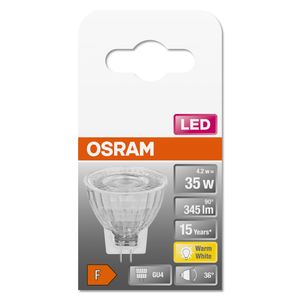 OSRAM 4058075433380 LED-lamp Energielabel F (A - G) GU4 Reflector 4.2 W = 35 W Warmwit (Ø x l) 35 mm x 38 mm 1 stuk(s)