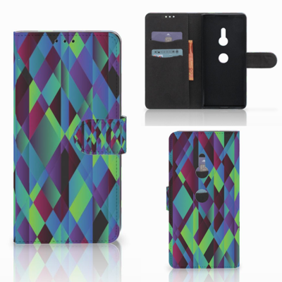 Sony Xperia XZ3 Book Case Abstract Green Blue