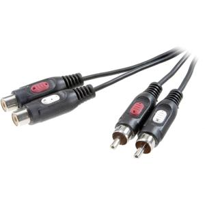 SpeaKa Professional SP-7870384 Cinch Audio Verlengkabel [2x Cinch-stekker - 2x Cinch-koppeling] 2.50 m Zwart