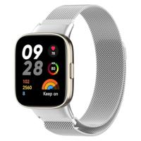By Qubix - Milanese bandje - Zilver - Compatible met Xiaomi Redmi Watch 3 - Compatible Xiaomi bandje