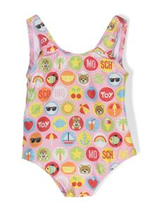 Moschino Kids maillot de bain à imprimé graphique - Rose