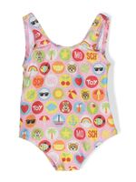 Moschino Kids maillot de bain à imprimé graphique - Rose - thumbnail