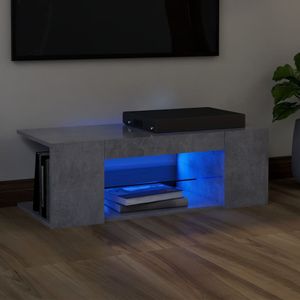 Tv-meubel met LED-verlichting 90x39x30 cm betongrijs