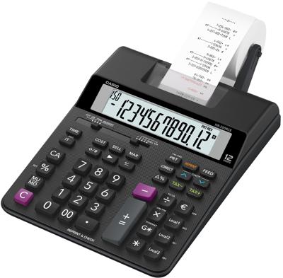Casio HR-200 RCE Bureaurekenmachine met printer Zwart Aantal displayposities: 12 werkt op batterijen, werkt op het lichtnet (optioneel) (b x h x d) 195 x 65 x