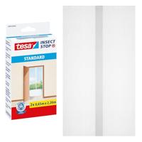 tesa Insect Stop Standard Vliegenhor - Insectenhor voor deuren - Maak van jouw deur een hordeur met deze muggenhor - Wit, 2 x 65 cm x 220 cm