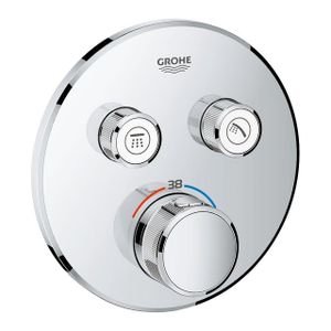 Grohe SmartControl Inbouwthermostaat - 3 knoppen - rond - chroom 29119000