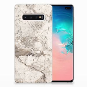 Samsung Galaxy S10 Plus TPU Siliconen Hoesje Marmer Beige