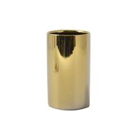 Spirella Badkamer drinkbeker/tandenborstelhouder Sienna - porselein - glans goud - 7 x 11 cm   -