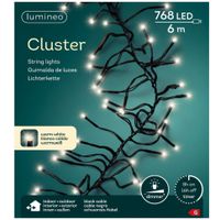 Clusterverlichting warm wit buiten 768 lampjes 600 cm inclusief timer en dimmer