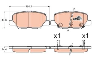 Remblokkenset, schijfrem TRW, u.a. für Mitsubishi, Peugeot, Citroën, Mazda