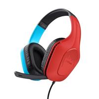 Trust Gaming GXT 416S Zirox Lichtgewicht Gaming Headset voor Nintendo Switch met 50mm-drivers, 3.5 mm Jack, 1,2 m Kabel, Opklapbare Microfoon, Over-Ear Bedrade Koptelefoon - Blauw/Rood