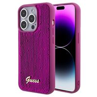 iPhone 15 Pro Guess Sequin Script Logo Cover - Magenta