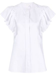 Chloé blouse en coton à manches volantées - Blanc