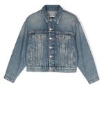 MM6 Maison Margiela Kids veste en jean à logo imprimé au dos - Bleu